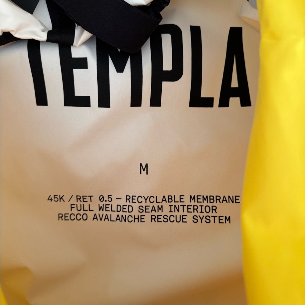 TEMPLA projects Yellow Shell Anorak 3L Ski Jacket - Picture 12 of 14